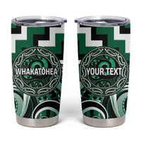 Aotearoa Whakatohea Personalised Tumbler Cup Maori Iwi Poutama Puhoro Tattoo LT14 Green - Polynesian Pride