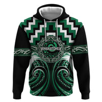 Aotearoa Whakatohea Personalised Zip Hoodie Maori Iwi Poutama Puhoro Tattoo LT14 Pullover Hoodie Green - Polynesian Pride
