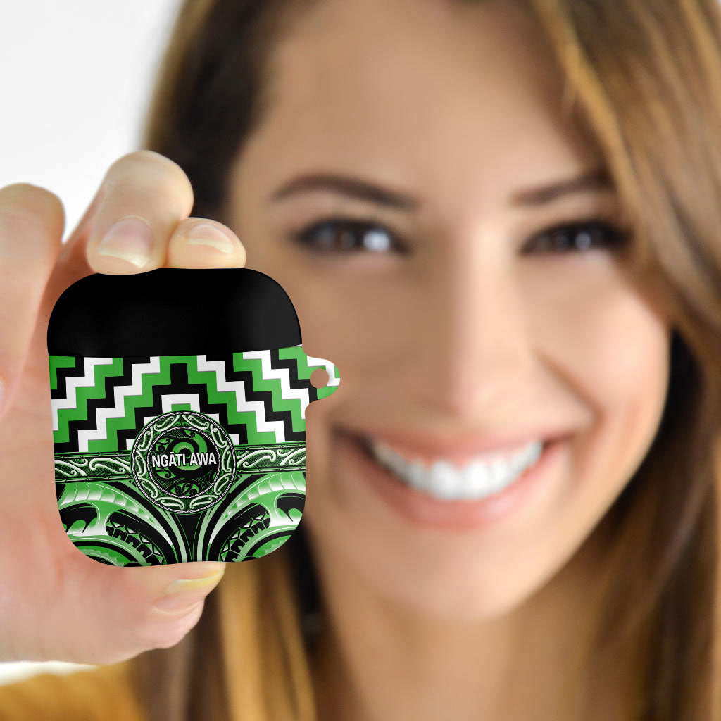 Aotearoa Ngati Awa AirPods Case Maori Iwi Poutama Puhoro Tattoo LT14 - Polynesian Pride