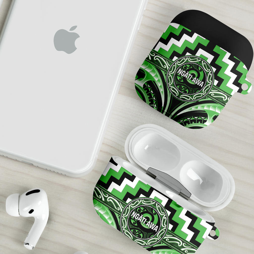 Aotearoa Ngati Awa AirPods Case Maori Iwi Poutama Puhoro Tattoo LT14 - Polynesian Pride