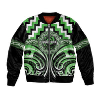 Aotearoa Ngati Awa Personalised Bomber Jacket Maori Iwi Poutama Puhoro Tattoo LT14 Unisex Green - Polynesian Pride