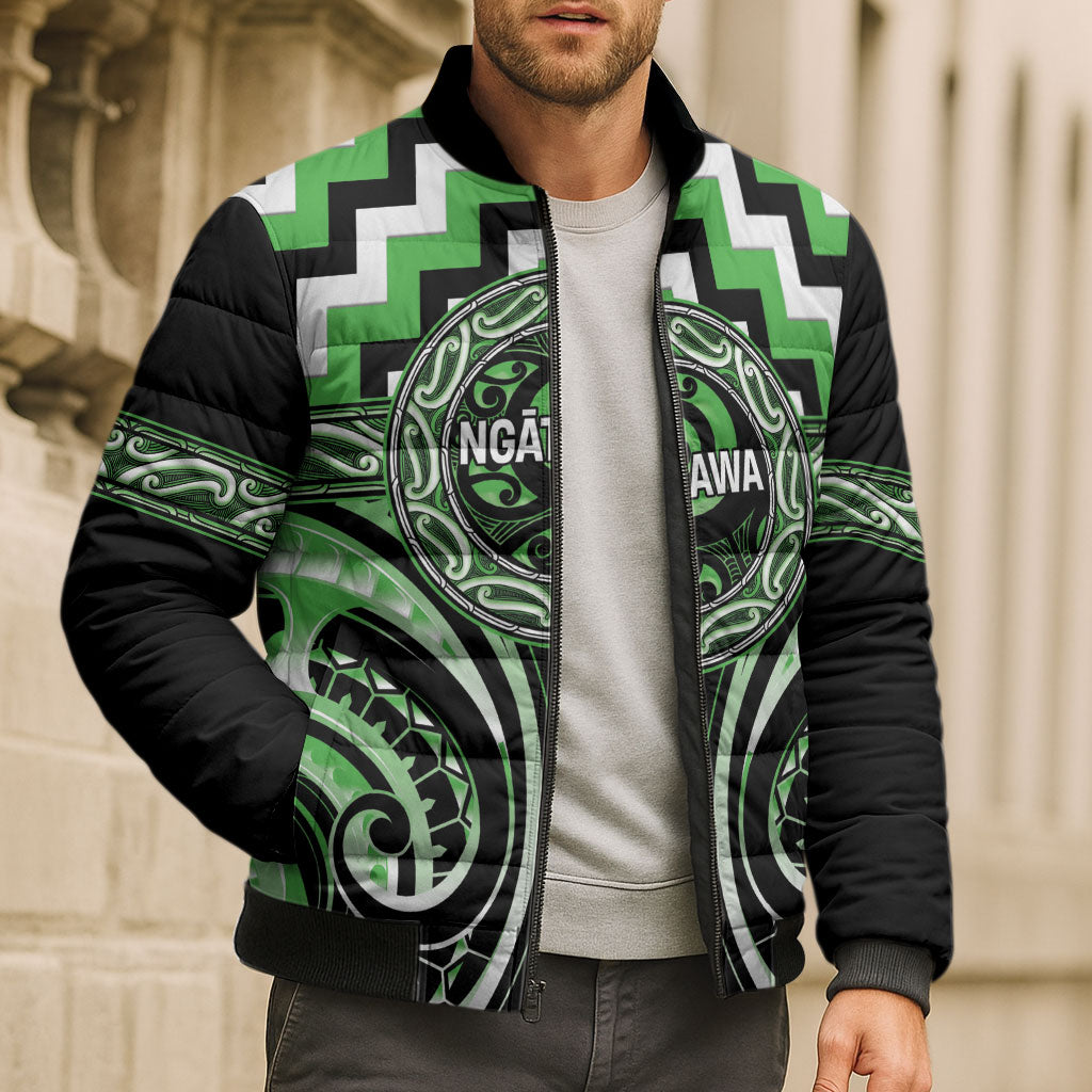 Aotearoa Ngati Awa Personalised Bomber Puffer Jacket Maori Iwi Poutama Puhoro Tattoo LT14 - Polynesian Pride