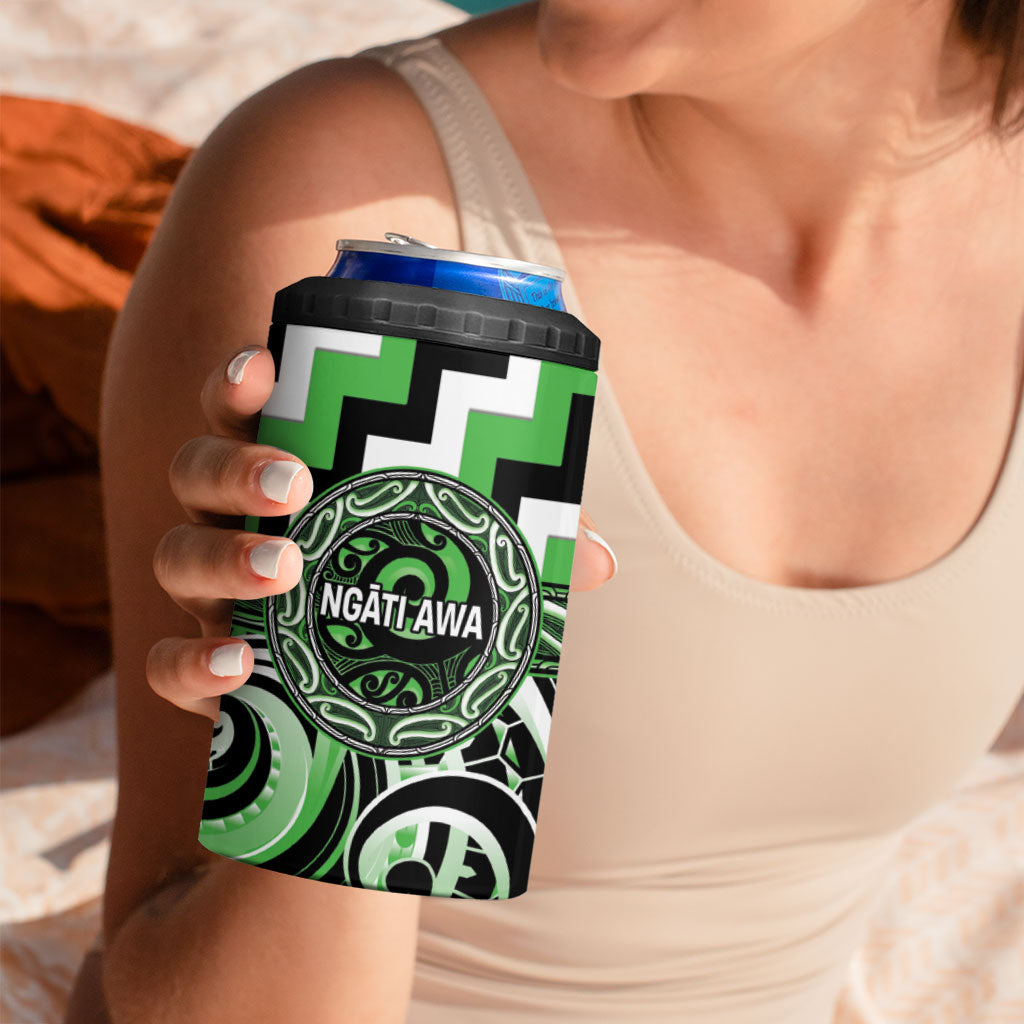 Aotearoa Ngati Awa Personalised 4 in 1 Can Cooler Tumbler Maori Iwi Poutama Puhoro Tattoo LT14 - Polynesian Pride
