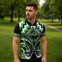 Aotearoa Ngati Awa Personalised Zipper Polo Shirt Maori Iwi Poutama Puhoro Tattoo LT14 - Polynesian Pride