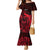 French Polynesia Tahiti Mermaid Dress Polynesian Shark Tattoo With Hibiscus Red Version LT14 Women Red - Polynesian Pride