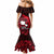 French Polynesia Tahiti Mermaid Dress Polynesian Shark Tattoo With Hibiscus Red Version LT14 - Polynesian Pride