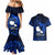 French Polynesia Tahiti Couples Matching Mermaid Dress and Hawaiian Shirt Polynesian Shark Tattoo With Hibiscus Blue Version LT14 - Polynesian Pride