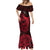 French Polynesia Bora Bora Mermaid Dress Polynesian Shark Tattoo With Hibiscus Red Version LT14 - Polynesian Pride