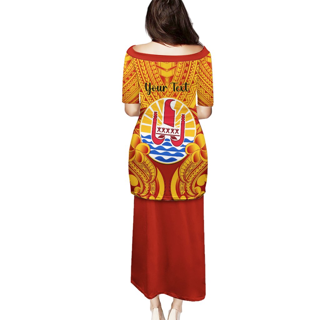 Personalised French Polynesia Puletasi Coat Of Arms With Polynesian Plumeria LT14 - Polynesian Pride