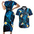 Tokelau Fakaofo Atoll Couples Matching Short Sleeve Bodycon Dress and Hawaiian Shirt Polynesian Tattoo Plumeria With Map