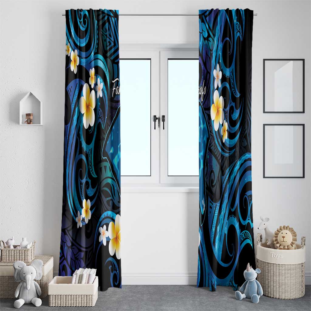 Tokelau Fakaofo Atoll Window Curtain Polynesian Tattoo Plumeria With Map