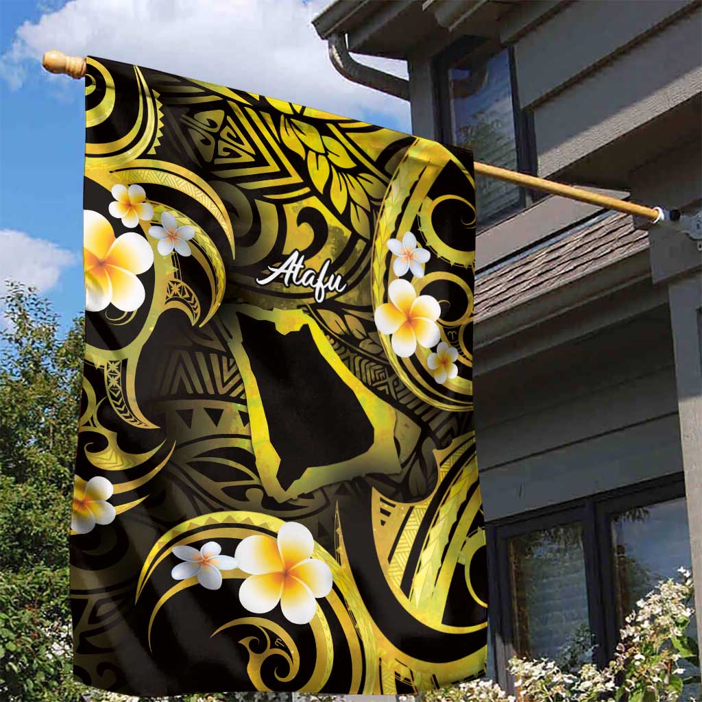 Tokelau Atafu Atoll Garden Flag Polynesian Tattoo Plumeria With Map