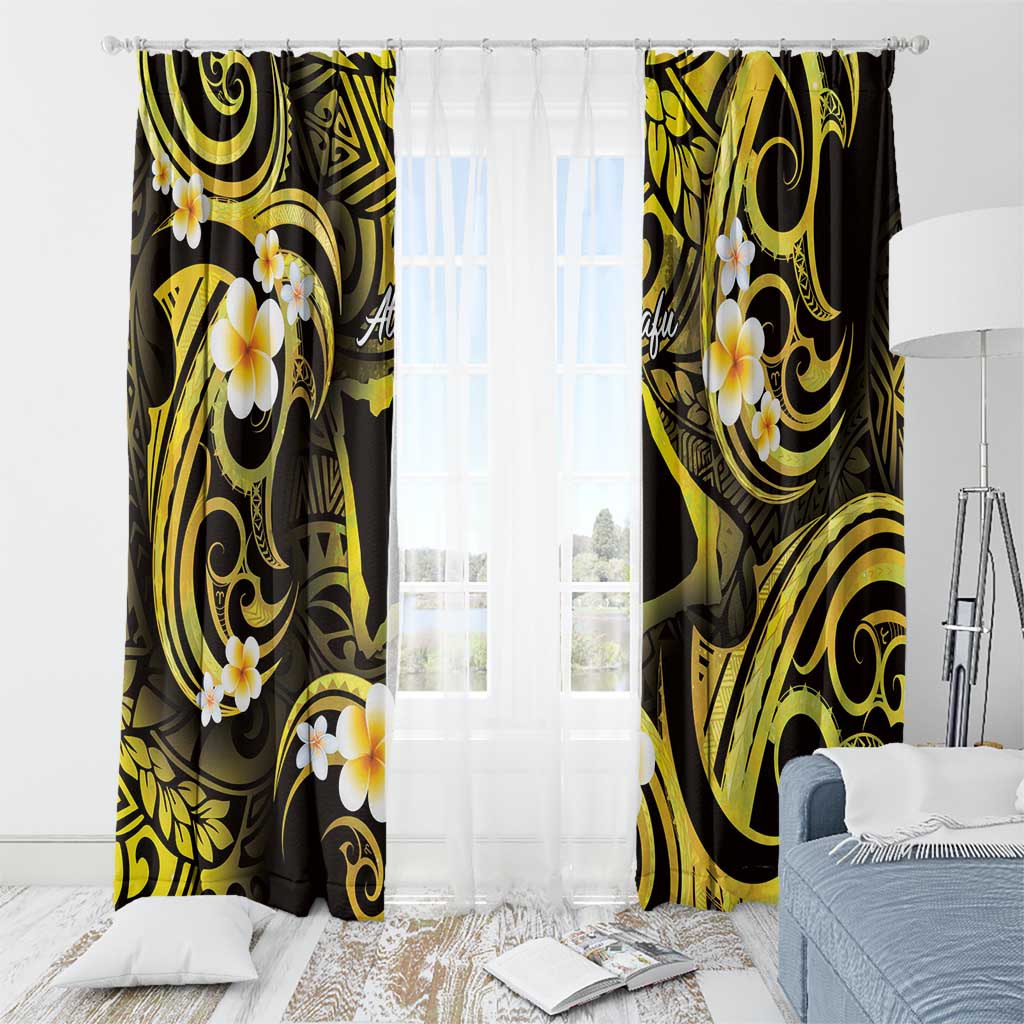 Tokelau Atafu Atoll Window Curtain Polynesian Tattoo Plumeria With Map