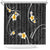 Black And Gray Shower Curtain Curves Polynesian Tattoo Mix Plumeria Flowers