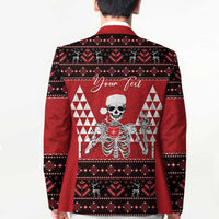 Personalized Hawaii Skull Christmas Blazer Mele Kalikimaka Hawaiian Kakau - Polynesian Pride