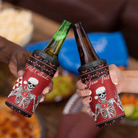 Personalized Hawaii Skull Christmas 4 in 1 Can Cooler Tumbler Mele Kalikimaka Hawaiian Kakau - Polynesian Pride