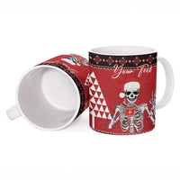Personalized Hawaii Skull Christmas Ceramic Mug Mele Kalikimaka Hawaiian Kakau - Polynesian Pride
