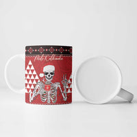 Personalized Hawaii Skull Christmas Ceramic Mug Mele Kalikimaka Hawaiian Kakau - Polynesian Pride