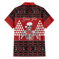 Personalized Hawaii Skull Christmas Family Matching Off Shoulder Maxi Dress and Hawaiian Shirt Mele Kalikimaka Hawaiian Kakau - Polynesian Pride