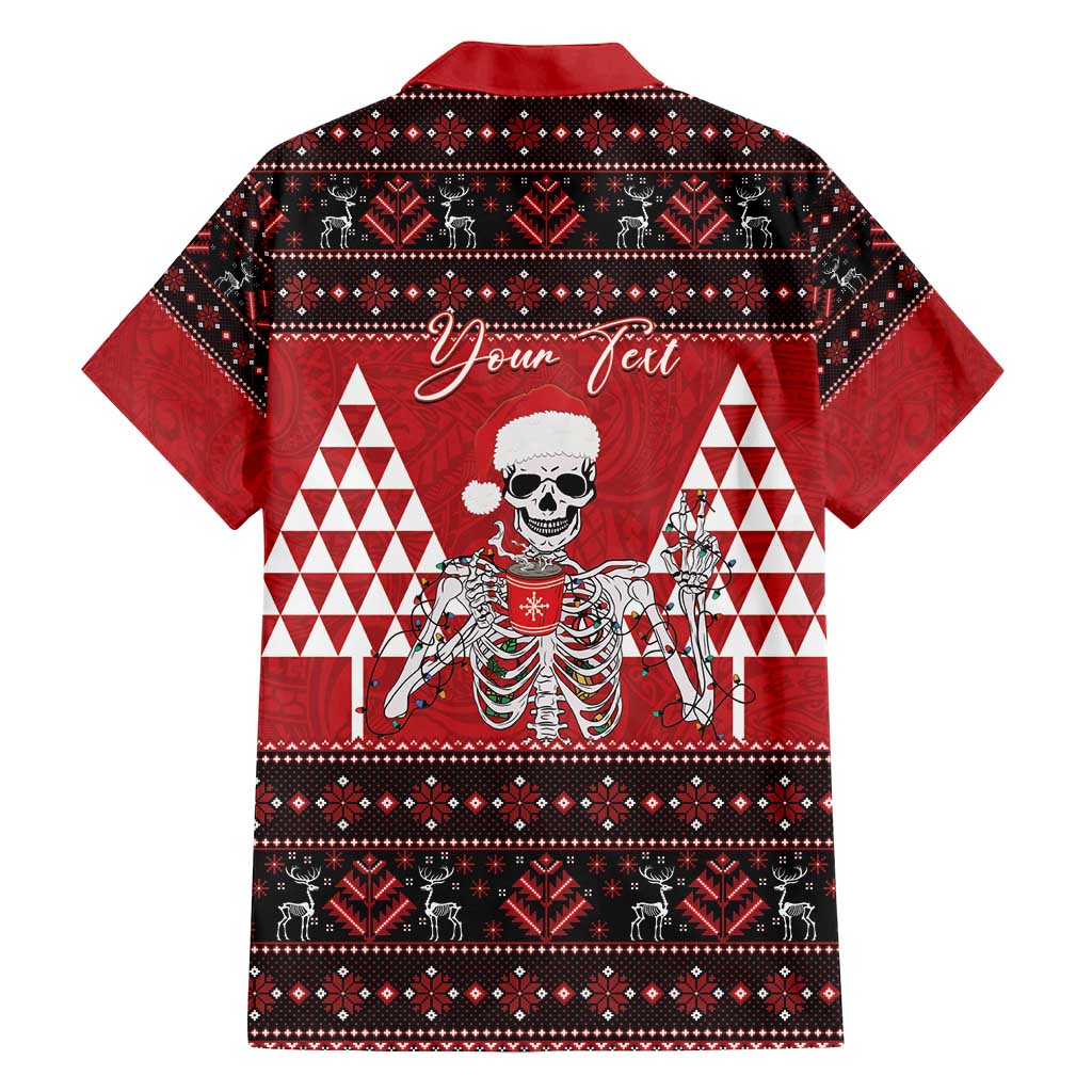 Personalized Hawaii Skull Christmas Family Matching Puletasi and Hawaiian Shirt Mele Kalikimaka Hawaiian Kakau - Polynesian Pride