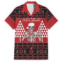 Personalized Hawaii Skull Christmas Family Matching Short Sleeve Bodycon Dress and Hawaiian Shirt Mele Kalikimaka Hawaiian Kakau - Polynesian Pride