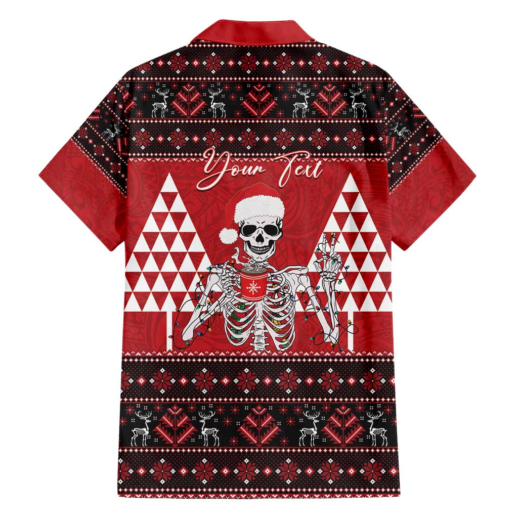 Personalized Hawaii Skull Christmas Hawaiian Shirt Mele Kalikimaka Hawaiian Kakau - Polynesian Pride