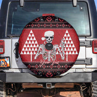 Personalized Hawaii Skull Christmas Spare Tire Cover Mele Kalikimaka Hawaiian Kakau - Polynesian Pride