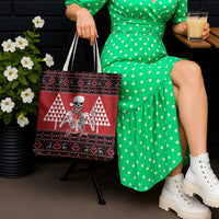 Personalized Hawaii Skull Christmas Tote Bag Mele Kalikimaka Hawaiian Kakau - Polynesian Pride