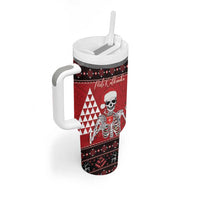 Personalized Hawaii Skull Christmas Tumbler With Handle Mele Kalikimaka Hawaiian Kakau - Polynesian Pride
