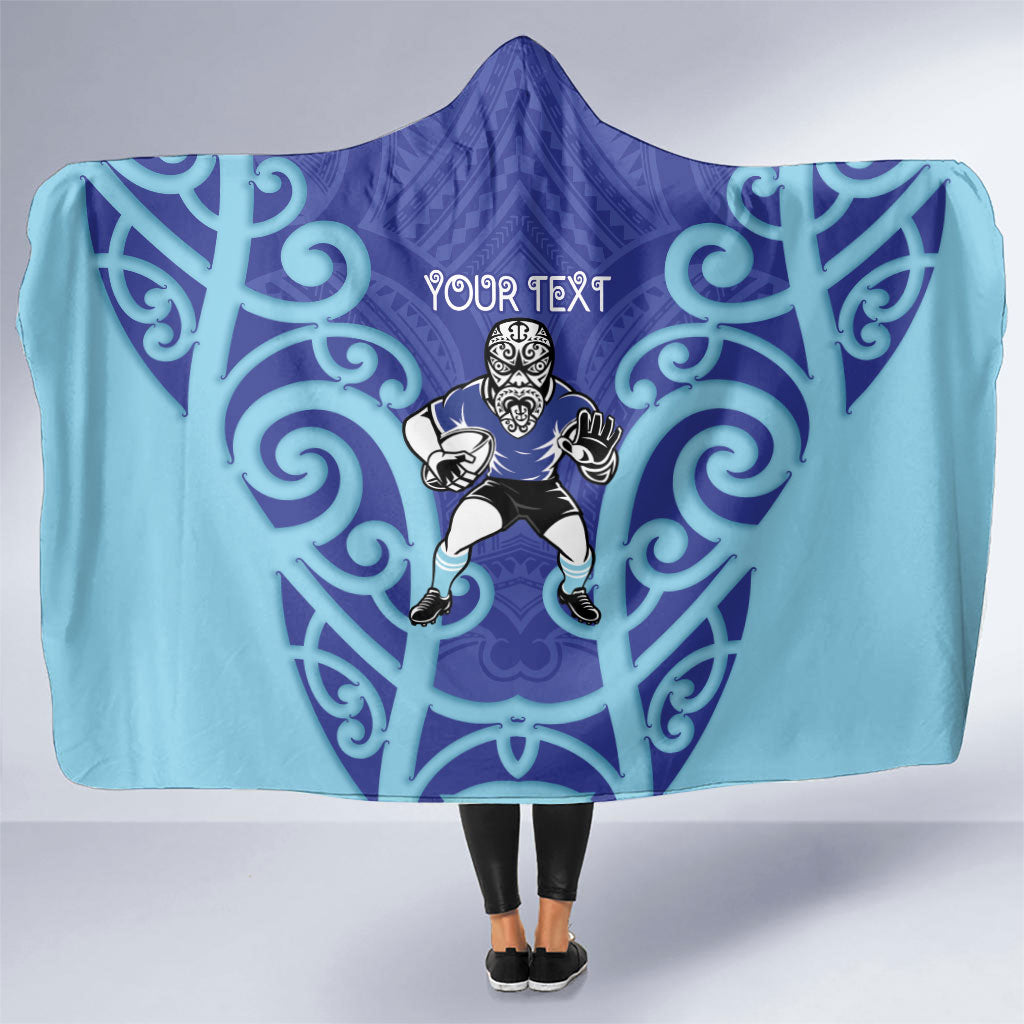 Northland Custom Rugby New Zealand Hooded Blanket Aotearoa Maori Pukana Tiki Mascot