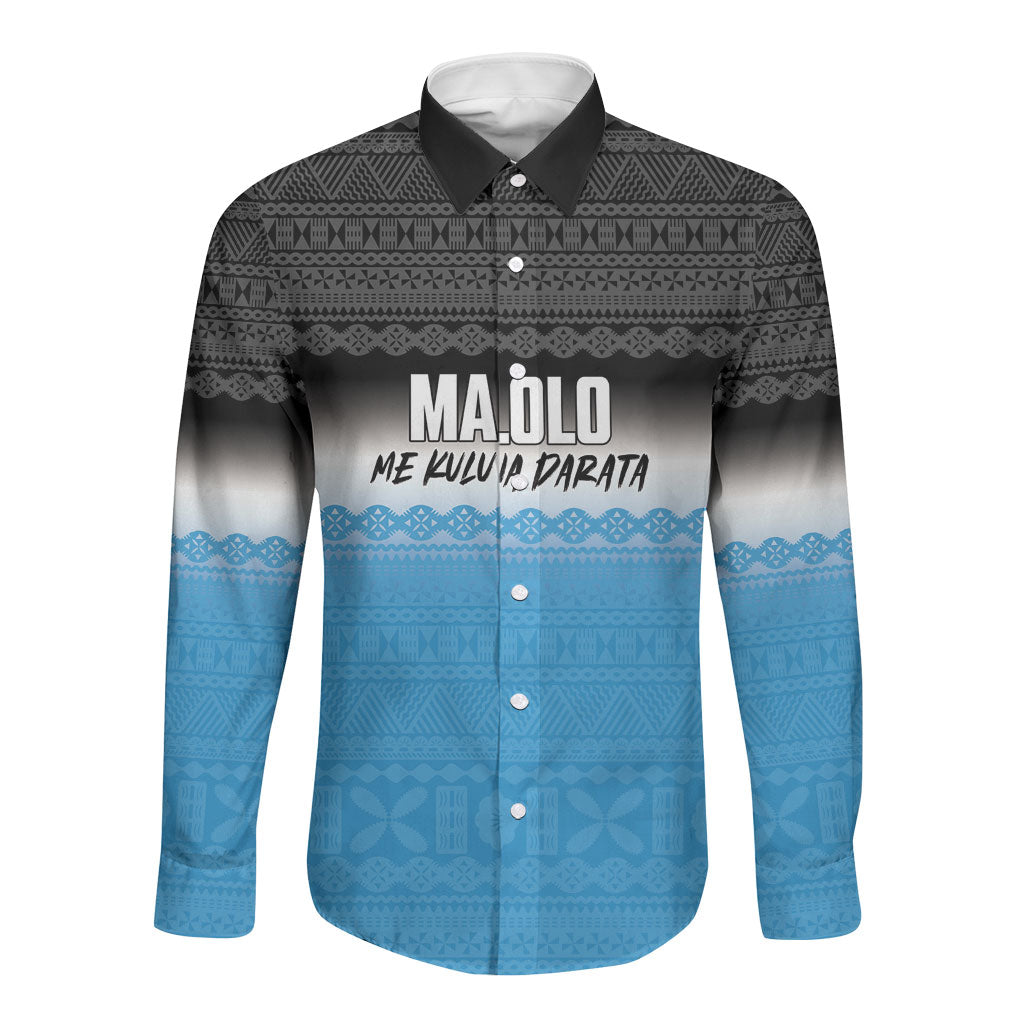Malolo Fiji 2026 Rugby Personalised Long Sleeve Button Shirt Me Kulu Na Darata Fijian Tapa Pattern