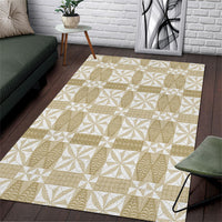 Beige Ngatu Pattern Malo e Lelei Tonga Area Rug LT14 Beige - Polynesian Pride