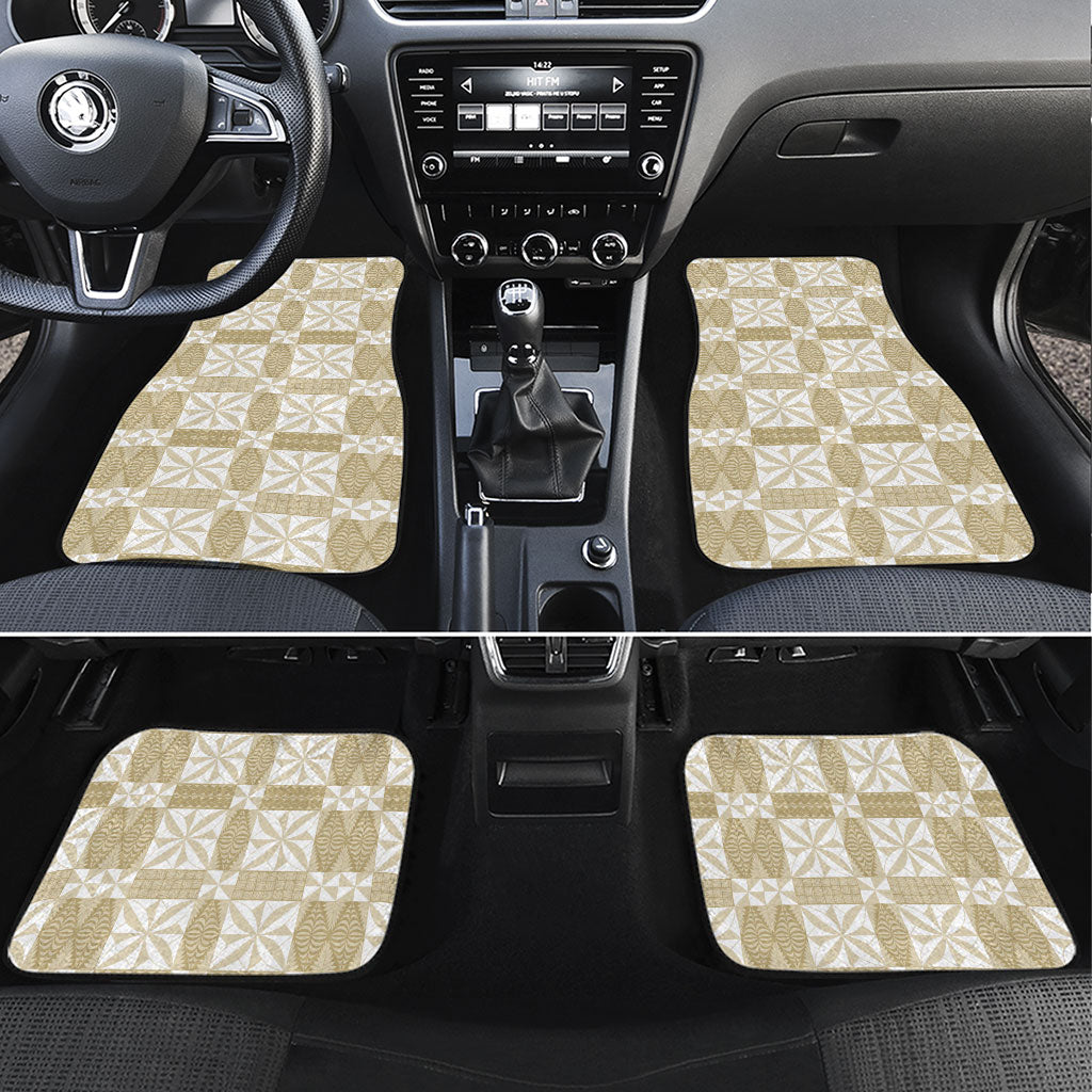 Beige Ngatu Pattern Malo e Lelei Tonga Car Mats LT14 Set 4pcs Beige - Polynesian Pride