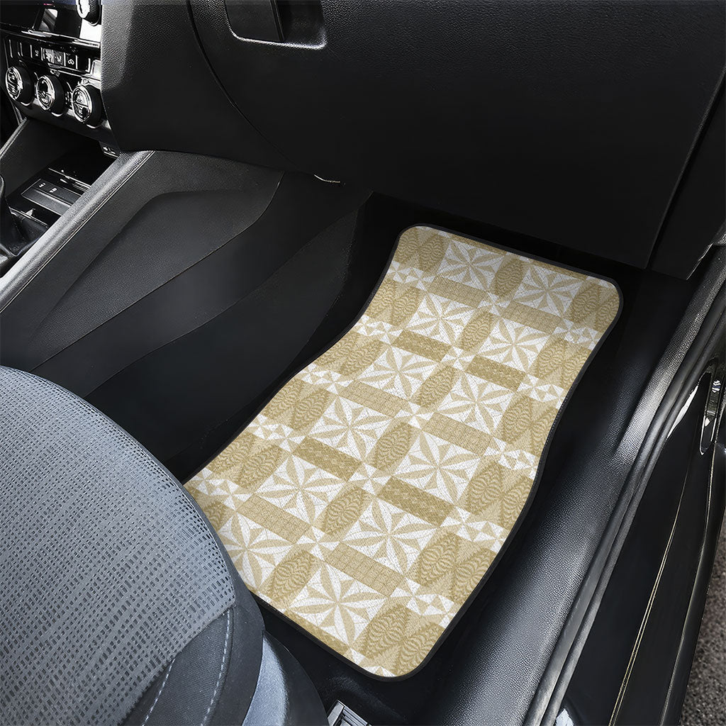 Beige Ngatu Pattern Malo e Lelei Tonga Car Mats LT14 - Polynesian Pride