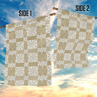 Beige Ngatu Pattern Malo e Lelei Tonga Garden Flag LT14 - Polynesian Pride