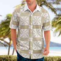 Beige Ngatu Pattern Malo e Lelei Tonga Hawaiian Shirt LT14 - Polynesian Pride