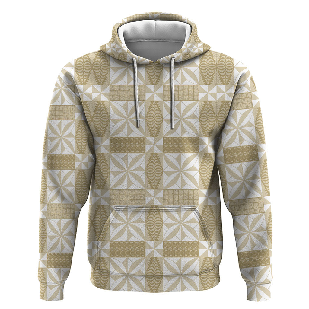 Beige Ngatu Pattern Malo e Lelei Tonga Hoodie LT14 Pullover Hoodie Beige - Polynesian Pride