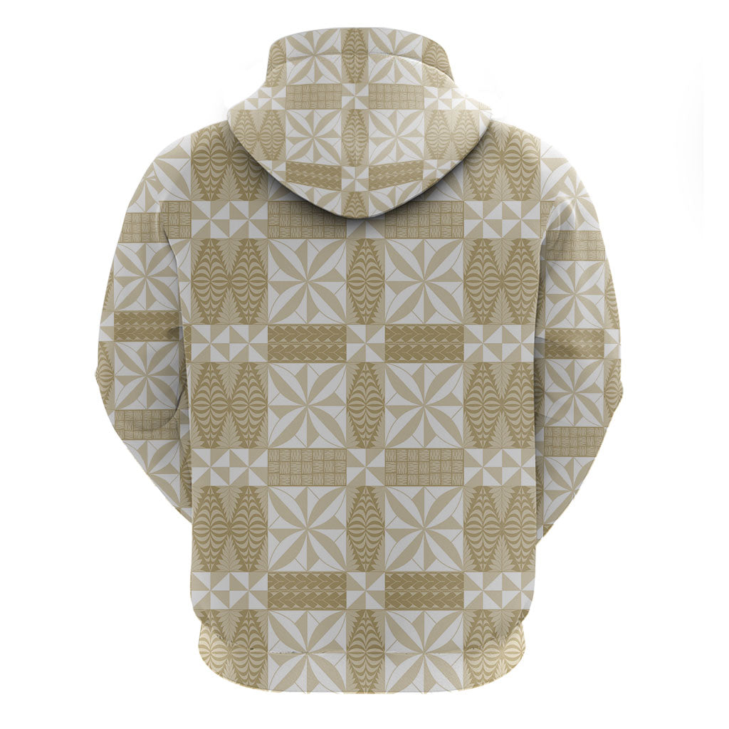 Beige Ngatu Pattern Malo e Lelei Tonga Hoodie LT14 - Polynesian Pride