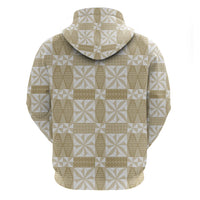 Beige Ngatu Pattern Malo e Lelei Tonga Hoodie LT14 - Polynesian Pride