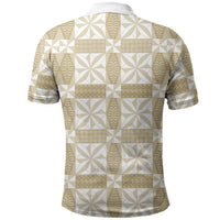 Beige Ngatu Pattern Malo e Lelei Tonga Polo Shirt LT14 - Polynesian Pride