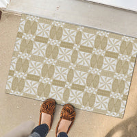 Beige Ngatu Pattern Malo e Lelei Tonga Rubber Doormat LT14 - Polynesian Pride