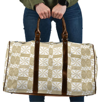 Beige Ngatu Pattern Malo e Lelei Tonga Travel Bag LT14 Beige - Polynesian Pride