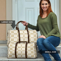 Beige Ngatu Pattern Malo e Lelei Tonga Travel Bag LT14 - Polynesian Pride