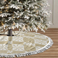 Beige Ngatu Pattern Malo e Lelei Tonga Tree Skirt LT14 - Polynesian Pride