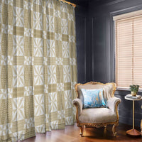 Beige Ngatu Pattern Malo e Lelei Tonga Window Curtain LT14 - Polynesian Pride