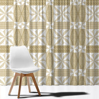 Beige Ngatu Pattern Malo e Lelei Tonga Window Curtain LT14 - Polynesian Pride