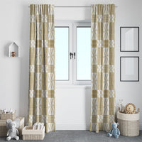 Beige Ngatu Pattern Malo e Lelei Tonga Window Curtain LT14 - Polynesian Pride