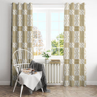 Beige Ngatu Pattern Malo e Lelei Tonga Window Curtain LT14 - Polynesian Pride