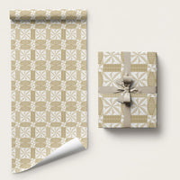 Beige Ngatu Pattern Malo e Lelei Tonga Wrapping Paper LT14 58" × 23" Beige - Polynesian Pride