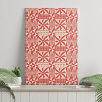 Red Ngatu Pattern Malo e Lelei Tonga Canvas Wall Art LT14 - Polynesian Pride